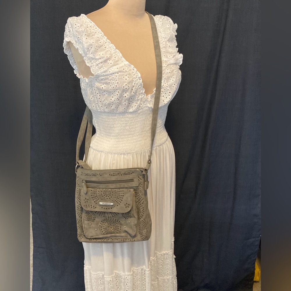 Stone & Co. Crossbody Bag with Adjustable Strap | Perforated Design | Like New